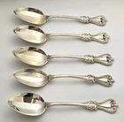 5 Towle OLD COLONIAL Sterling Silver Faceted Spoons with Light GW - 156g