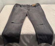 NWT Men's Foundry Big Man Athletic Fit Advance Flex 360  Knee Rip Jeans 48x29