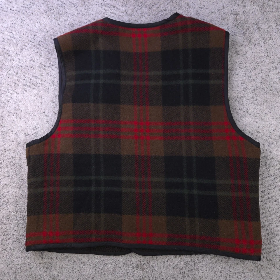 Vintage J Crew Oarsman Vest Mens Large Plaid Wool Blend Sherpa Lined Jacket GUC - Image 2 of 4