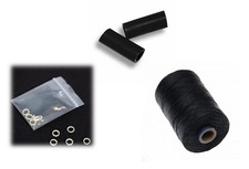 Mouthpiece protectors, reed bands, black waxed hemp for bagpipes, NEW