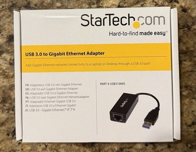 StarTech USB31000SPTB USB 3.0 To Gigabit Ethernet Adapter New In Box