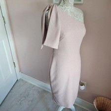 Eliza J  one shoulder unique LKNW Pale pink sparkle dress love  8