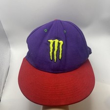 Monster Energy Ball Cap Baseball Cap Purple Red Hat 7 1/2"