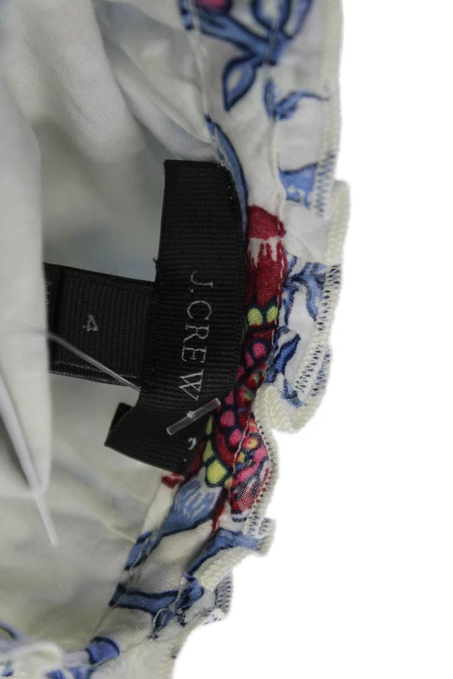 Maxi vestido azul sin mangas con cuello en V floral de algodón talla 4 J Crew para mujer Foto 4 de 4