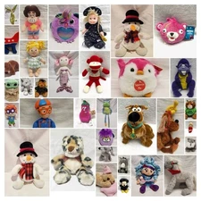 Lot of 34 Assorted Plush Toys | Mixed Animals | Variety Of Brands, 34 pcs Used