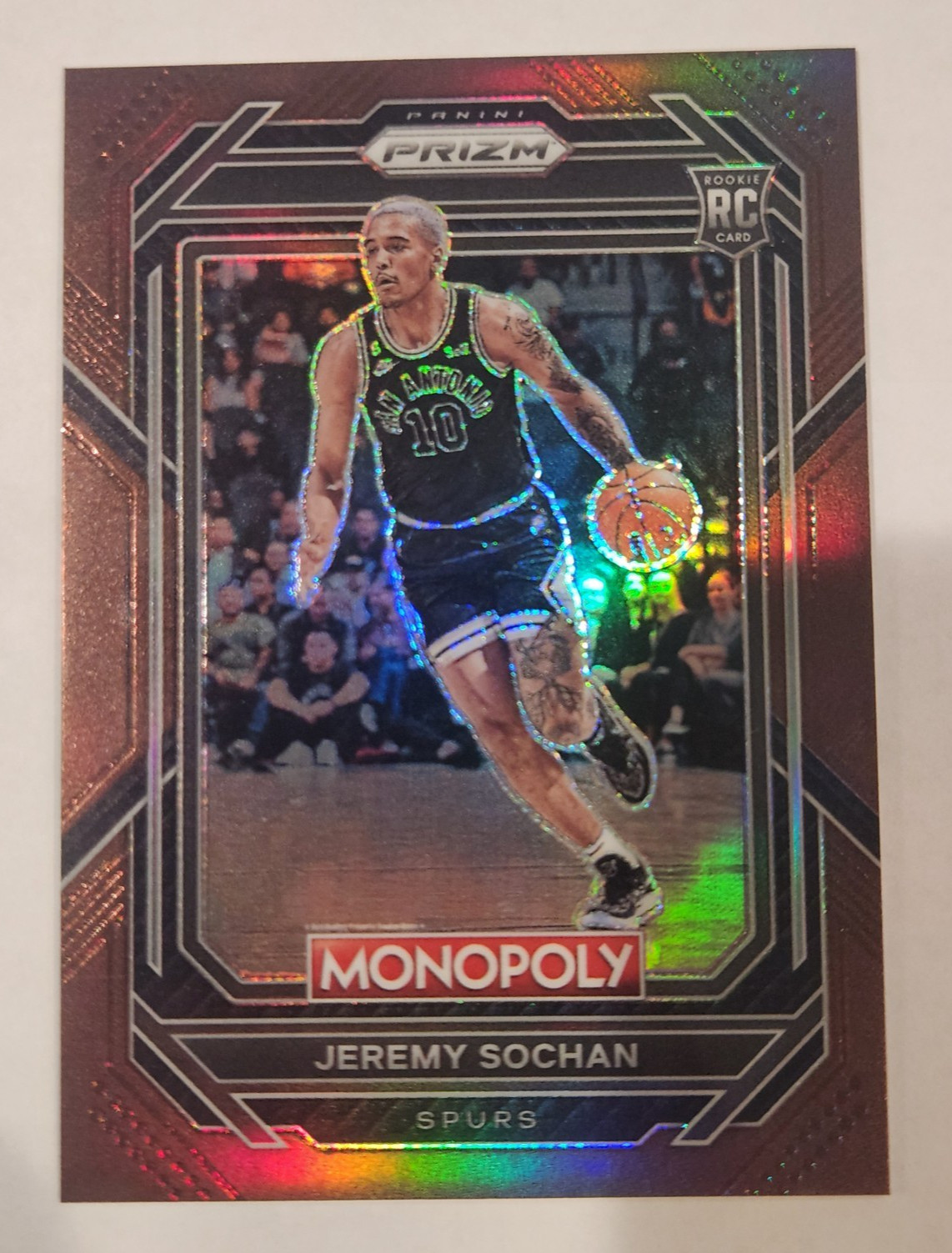 2022 Panini Prizm Monopoly Brown Prizm #’d /249 Jeremy Sochan #80 Rookie RC