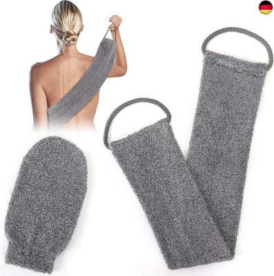 GoldOars Rückenschrubber für Dusche Bambusfaser Peeling Scrubber Schwamm R