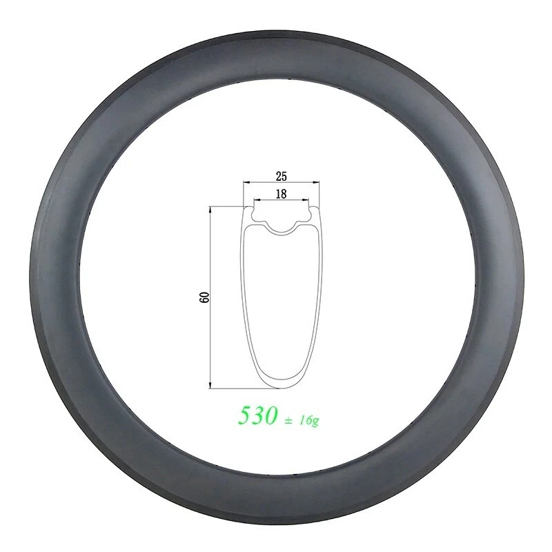 700c碳纤维公路自行车轮辋夹无内胎环60x25毫米20 24 28孔 — 第 4/4 张图片