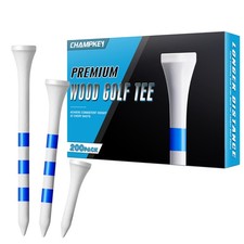 CHAMPKEY Premium Wood Golf Tees 200 Count - 3 Line 3 Sizes Assorted, wood