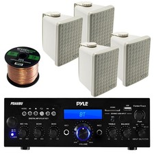 Kicker Outdoor Box Speakers, Speaker Wire, Pyle USB 200W Bluetooth Receiver