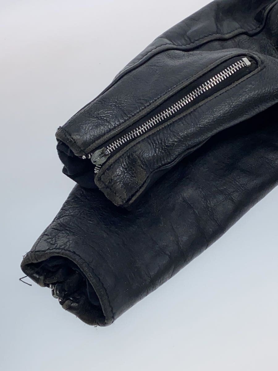 Black Solid Leather Schott Perfecto Double Riders… - image 5