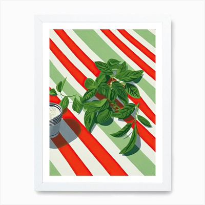 Basil Summer Illustration 9 Kunst Pri gerahmtes Wandbild Poster Leinwanddruck Bild