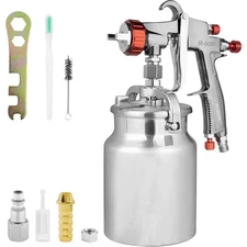 Siphon Feed R500 LVLP Spray Gun 1.7/2.0mm Nozzle 1000cc Cup for Primer Base Coat