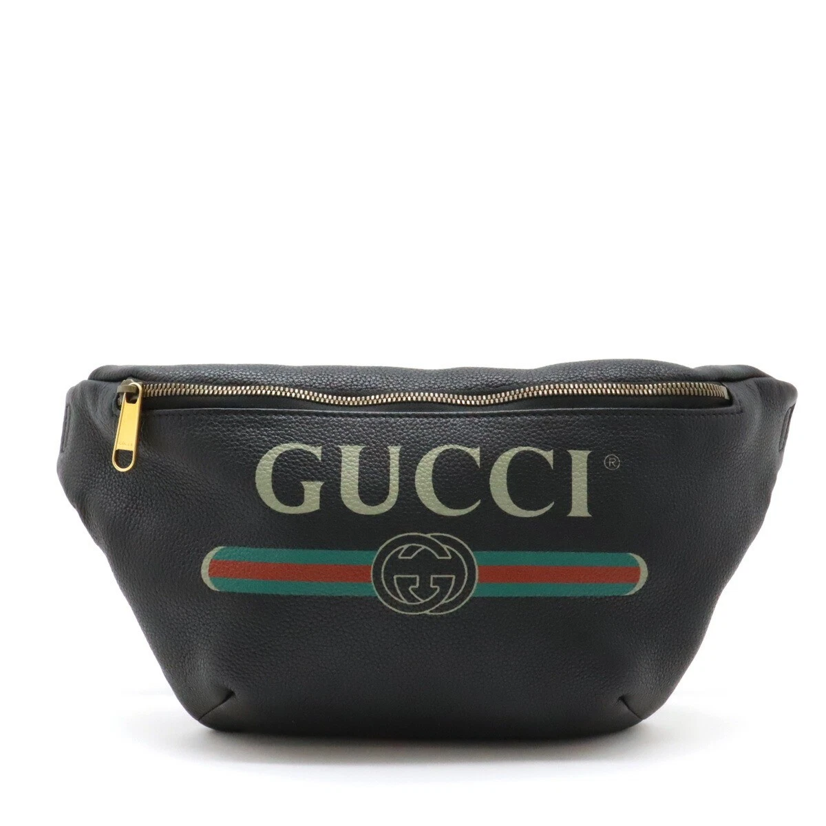 Sac ceinture GUCCI imprimé ligne sherry sac corps poche taille cuir noir or