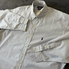 NWT Ralph Lauren Blake 100%Two-Ply Cotton Mens Shirt L Striped Long Sleeve