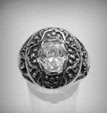 Sterling Silver Men's Ring Solid 925 Scorpion Cubic Zirconia Handmade