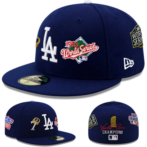 New Era L.A Dodgers Blue Fitted Hat MLB 7th World Series Champ