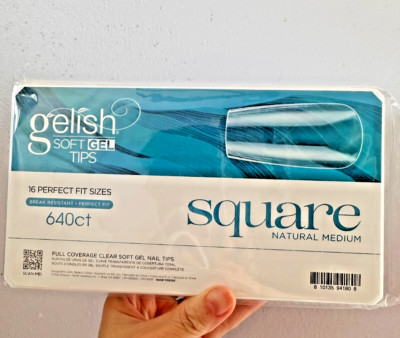 Harmony Gelish Soft Gel Tips - Medium Square Box Of 640ct - New 2025