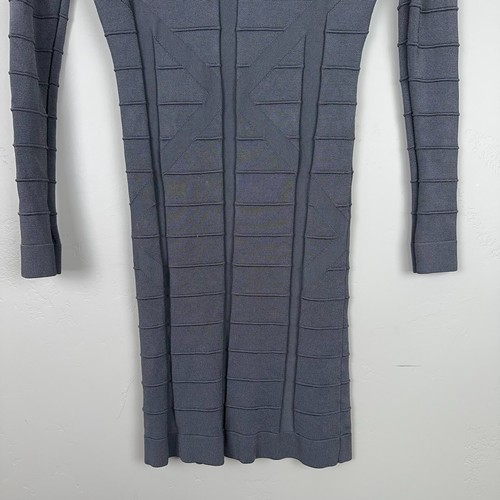Kardashian BeBe Dress Women M Grey Bandage Coquette Party Cocktail Office Siren - 第 6/15 張圖片