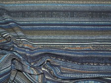 Bullet Printed Liverpool Textured Fabric Stretch Tribal Stripe Navy Blue P410