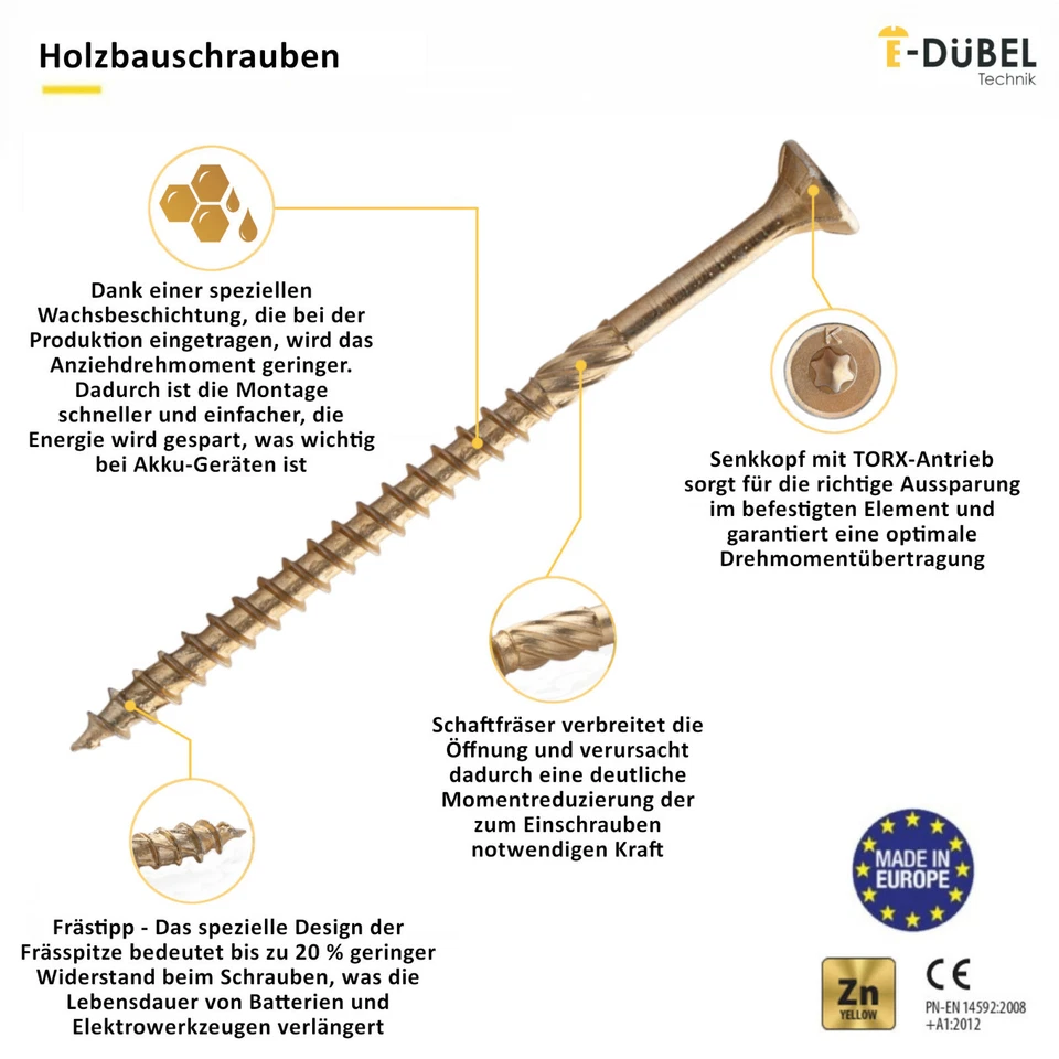 Holzschrauben Spanplattenschrauben Holzbauschrauben Konstruktionsschrauben Torx - Bild 2 von 4