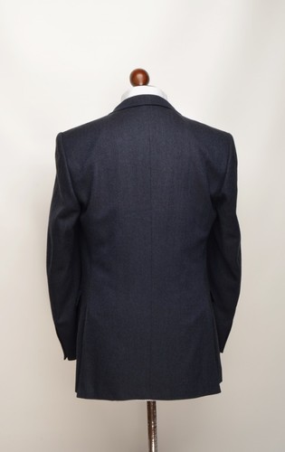 Men's CANALI Blue Herringbone Wool/Cashmere 2Btn EU 50R UK,US 40R Drop 6 Blazer - Picture 7 of 15