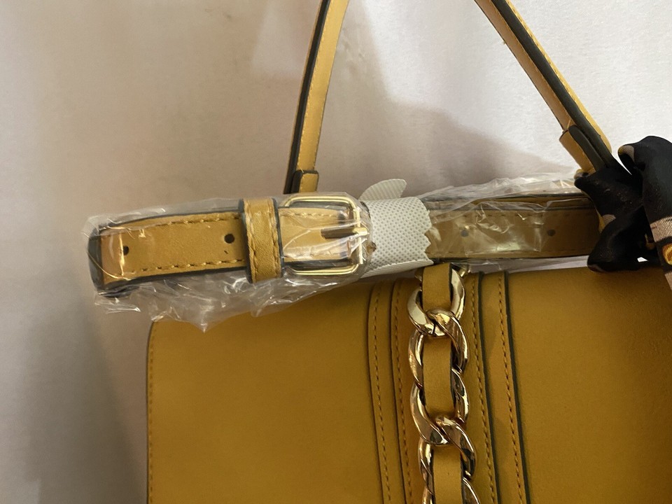 ALDO Flap Satchel Crossbody Purse, Mustard Strap Also Included,matching
