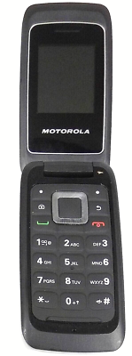 Motorola Moto WX416 - Black ( Consumer Cellular ) Very Rare Flip