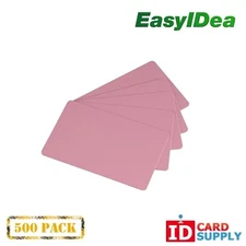 Pack of 500 Pink CR80 Standard Size PVC Cards | 30 mil Thickness by easyIDea