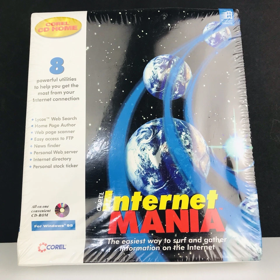 Corel Internet Mania CD Software Corel CD Home Windows 1995 New sealed - Image 2 of 4