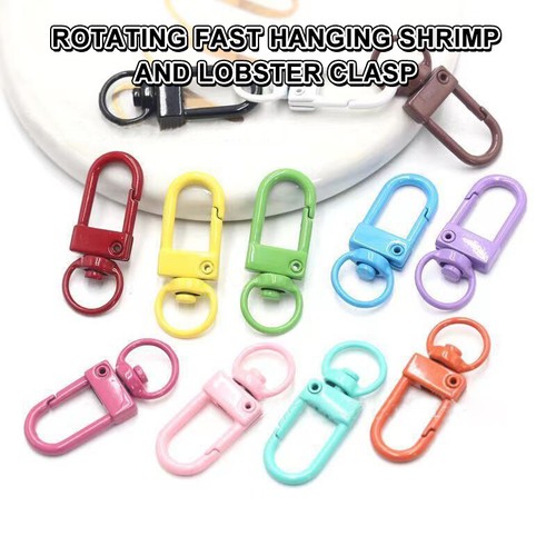 1pcs Mix Candy Color Snap Rotating Lobster Clasp Hooks Metal Plated DIY Jewelry - Photo 2/10