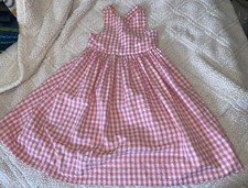 Kelly  s Kids checkered dress Pink and White Gingham Seersucker Cris Cross Back