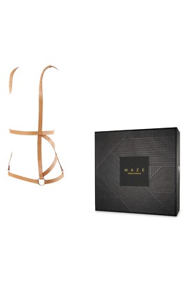 Bijoux Indiscrets Maze Arrow Harness Dress Tan - Brand New in Box MAZE H Harness: Unleash Your Inner Beauty main image 3