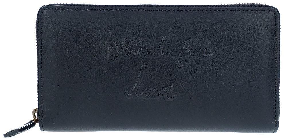 NEW GUCCI BLK LEATHER BLIND FOR LOVE ZIP AROUND LONG CLUTCH WALLET UNISEX image 2