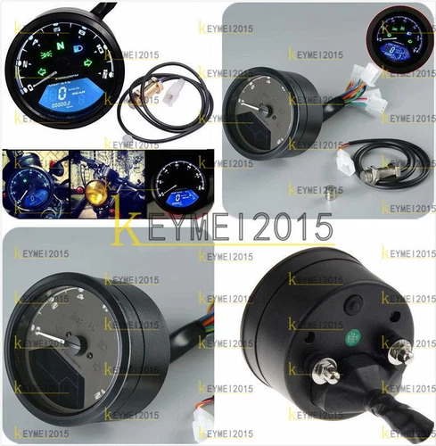 12000 RMP kmh Universal LCD Digital Odometer Speedometer Tachometer Gauge LED