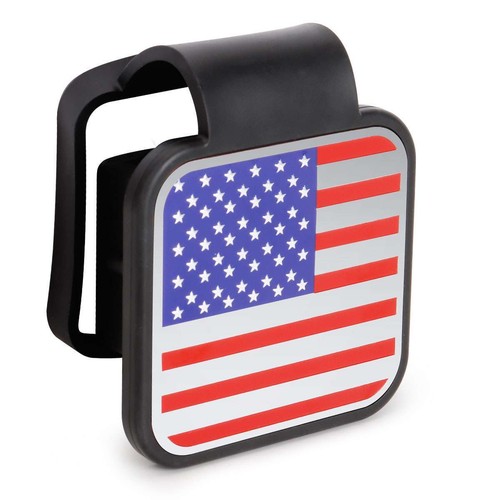 Black Trailer Tow Hitch Cover Plug W/ USA Flag Aluminum for 2 inch Receivers Hot - Picture 15 of 16