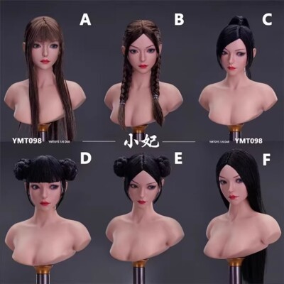 1/6 Asian Beauty Head Sculpture Movable Eyes For 12  ph tbl Action Figure Body