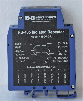 B&B Electronics Company RS485 Isolated Repeater Model No. 4850PDR