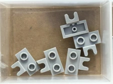 LEGO Parts - Light Bluish Gray Plate 1 x 2 Tow Socket Side - No 14704 - QTY 5