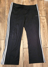 Adidas Essentials 3 Stripes Open Hem Tiro Track Training Black Fleece Pants L