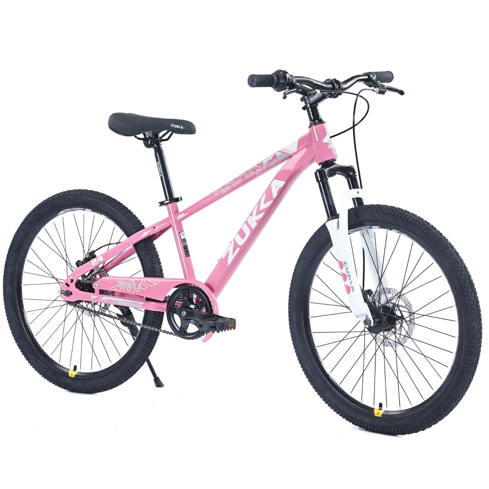 ZUKKA Mountain Bike,24 Inch MTB for Boys and Girls Age 9-12 Years,Pink White