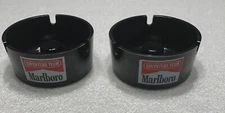 2Vintage 1980s Marlboro Adventure Team Ashtray Melamine Bar Promo Black Bro#1601