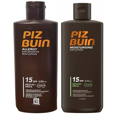 Piz Buin Moisturising Sun Lotion SPF15/ Allergy Sun Sensitive 200ML Choose