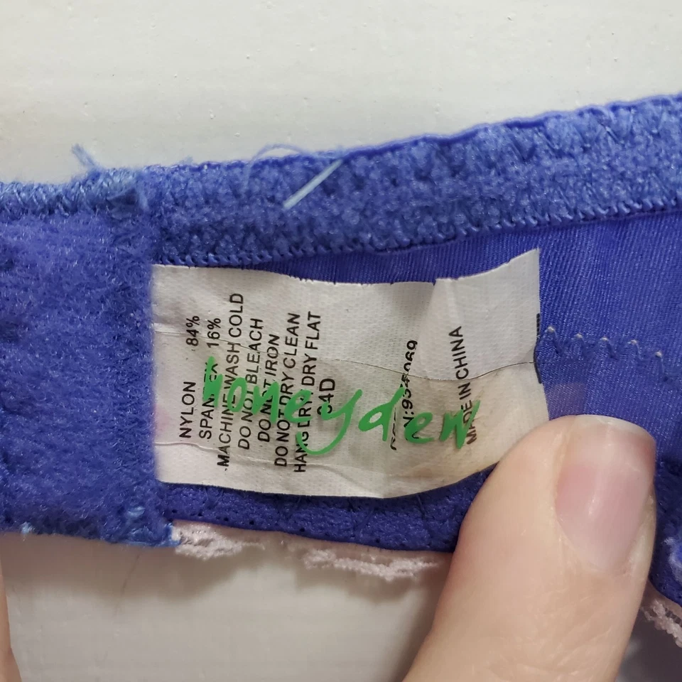 Sujetador con aros Honeydew Blue Pink Lace Trim Cottagecore Extreme Push-Up 34D Foto 4 de 4
