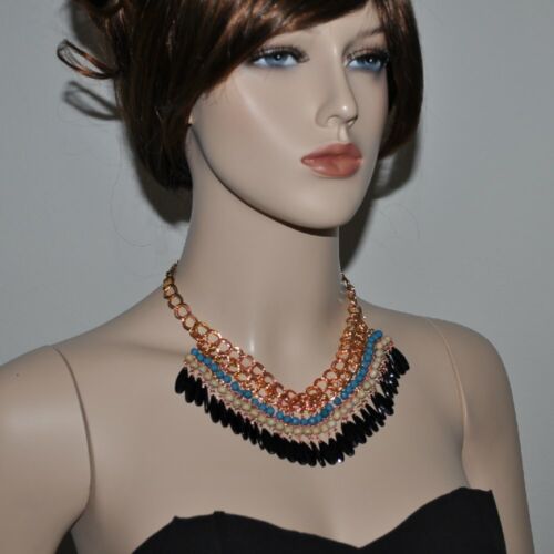Statement Collier Bunte Farben Chunky Kette Choker Halskette Perlen Tropfen NEU - Bild 2 von 9