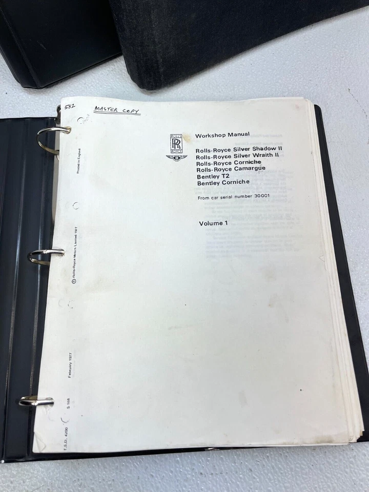 Rolls Royce Silver Shadow 2 1977 Bentley T2 Corniche manuales de taller vol 1-4 OEM Foto 3 de 4