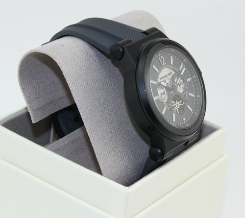 NEW AUTHENTIC MICHAEL KORS DYLAN GRAY BLACK AUTOMATIC SILICONE MENS MK9026 WATCH - Picture 4 of 12