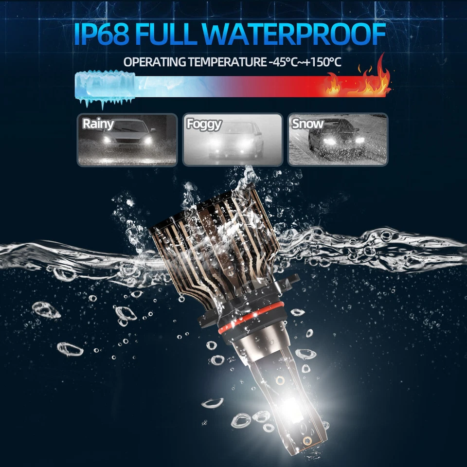 For Cadillac STS 2005-2011 6500K LED Headlight High Low + Fog Lights Bulbs Combo - Image 4 of 4