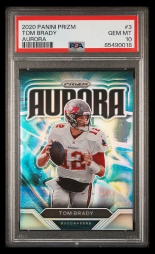 2020 panini prizm #3 tom brady; aurora SSSP case hit PSA 10  (GEM, FOTL INSERT)