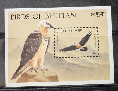 BHUTAN - VÖGEL POSTFRISCH M/Bogen "LAMMERGEIER ADLER" brillante, majestätische Ausgabe - Wow!